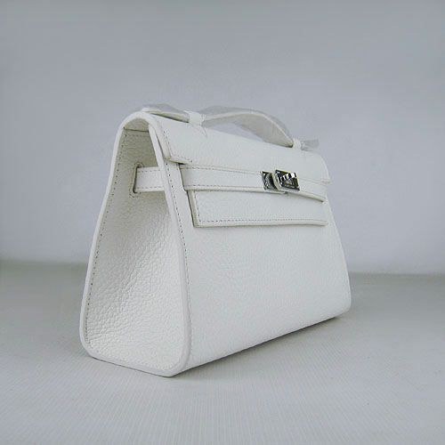 AAA Hermes Kelly 22 CM France Leather Handbag White H008 On Sale - Click Image to Close